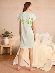 Bath & Body Works Green Check Print Oversized Nightie - Image 3 of 8
