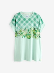 Bath & Body Works Green Check Print Oversized Nightie - Image 7 of 8