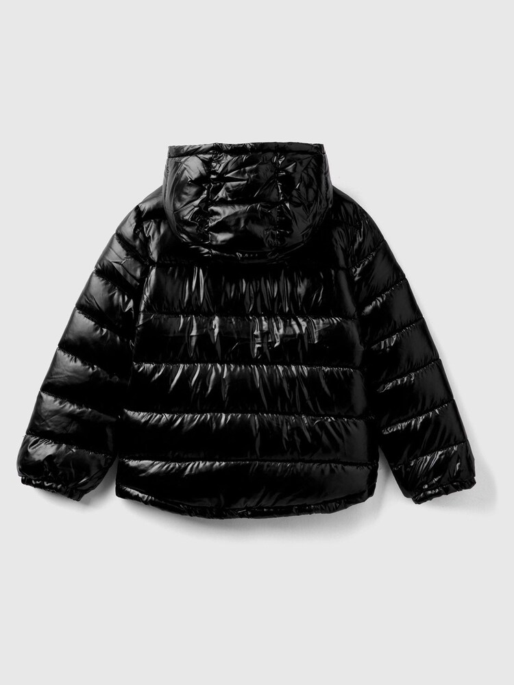 Benetton Mädchen Wattierte Jacke mit Logo, Schwarz - Bild 2 von 3 Benetton Mädchen Wattierte Jacke mit Logo, Schwarz - Bild 2 von 3