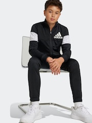 adidas Black Colourblock Tracksuit - Image 3 of 7