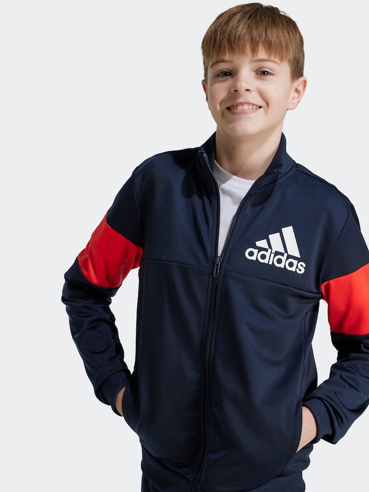 adidas Dark Black Colourblock Tracksuit - Image 1 of 8