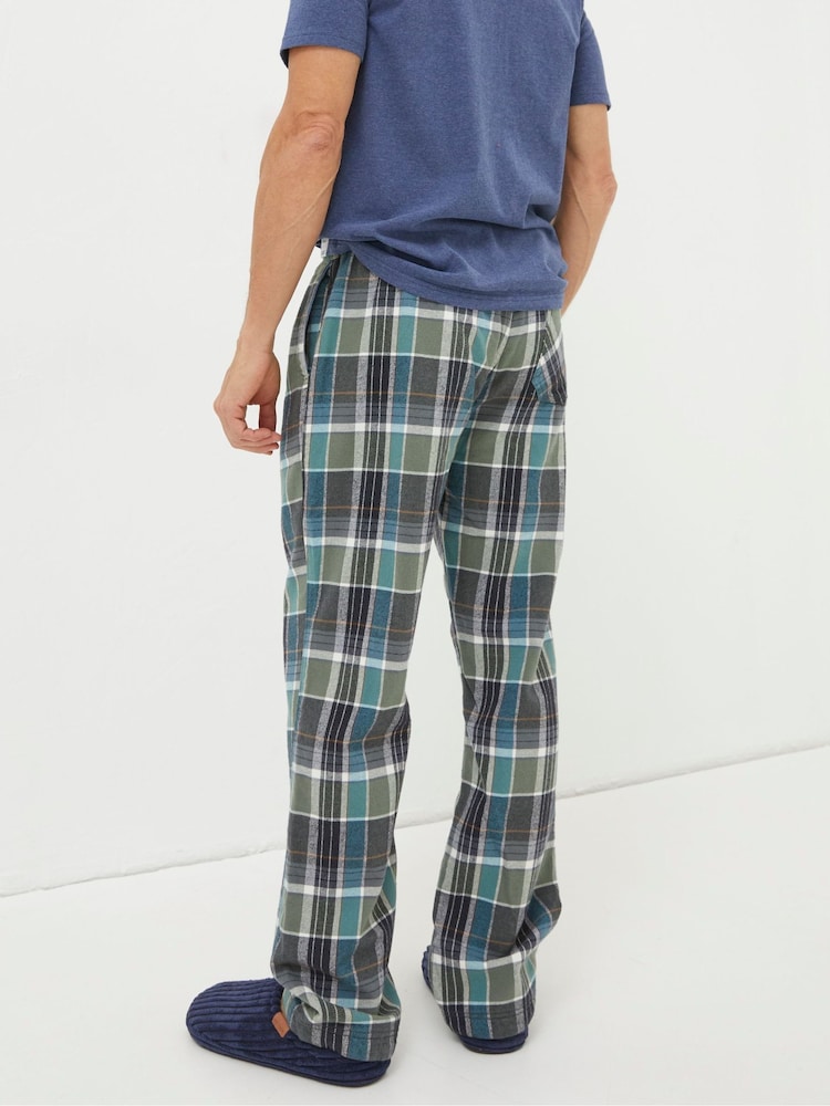 FatFace Green Southsea Checked Pyjama Bottoms - Image 2 of 6
