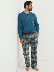FatFace Green Southsea Checked Pyjama Bottoms - Image 3 of 6