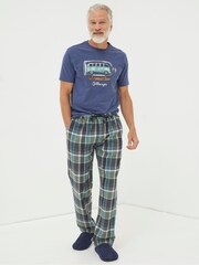 FatFace Green Southsea Checked Pyjama Bottoms - Image 4 of 6