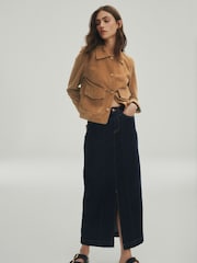 Rinse Blue Premium Denim Maxi Skirt - Image 2 of 10
