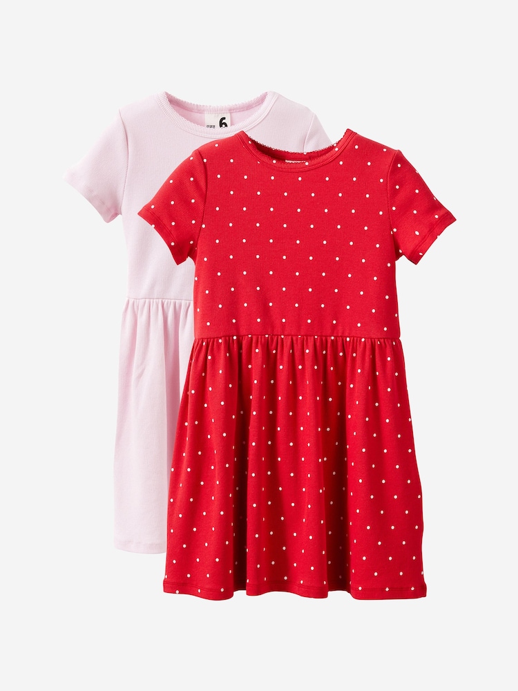 Rojo - Pack de 2 vestidos de manga corta de rayas de Cotton On - Imagen 1 de 3 Rojo - Pack de 2 vestidos de manga corta de rayas de Cotton On - Imagen 1 de 3
