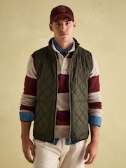 Joules Maynard Green Diamond Quilted Gilet - Image 1 of 7