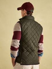 Joules Maynard Green Diamond Quilted Gilet - Image 2 of 7