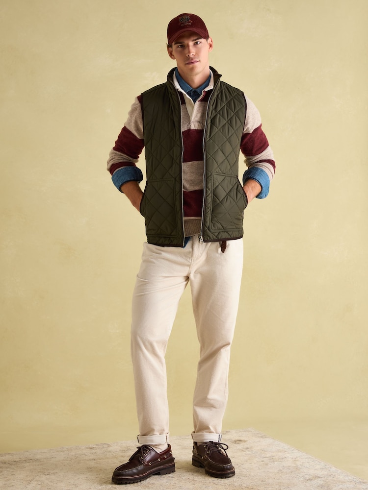 Joules Maynard Green Diamond Quilted Gilet - Image 3 of 7