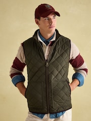 Joules Maynard Green Diamond Quilted Gilet - Image 4 of 7