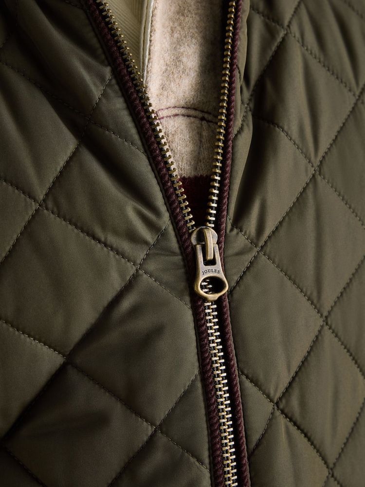 Joules Maynard Green Diamond Quilted Gilet - Image 5 of 7