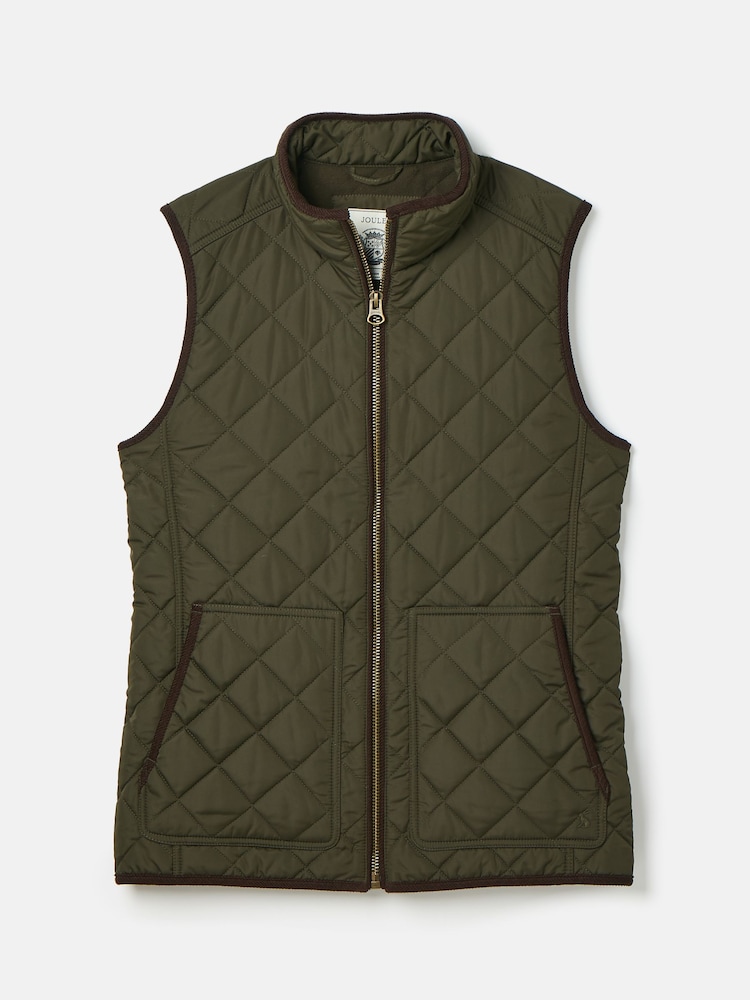 Joules Maynard Green Diamond Quilted Gilet - Image 7 of 7