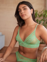 Green Non Pad Non Wire Lace Bra - Image 1 of 6