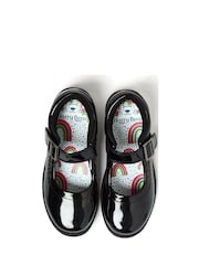 Harry Bear Black Patent Rainbow Girls School Shoes - Image 4 of 5