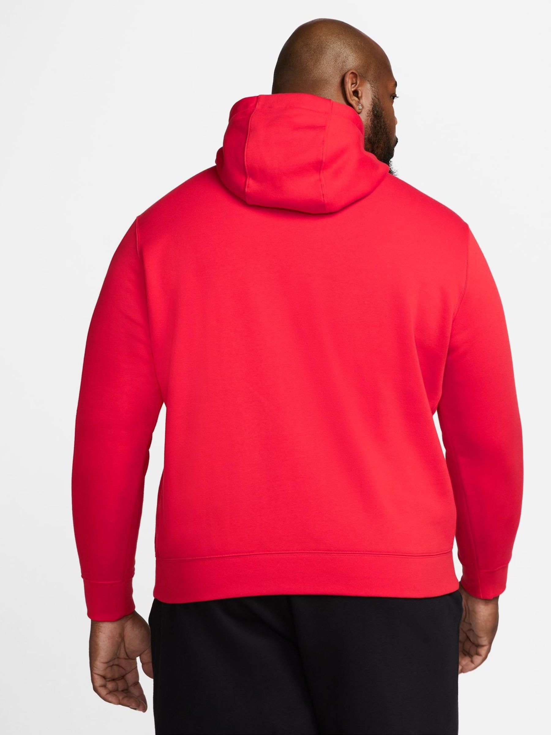 nike club fleece hoodie university red