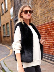 Black Faux Fur Gilet - Image 1 of 8