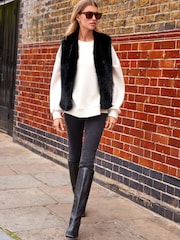 Black Faux Fur Gilet - Image 2 of 8