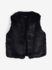 Black Faux Fur Gilet - Image 8 of 8
