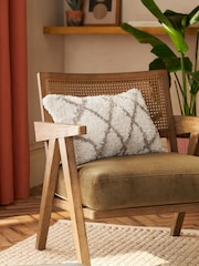 Natural Geometric Berber Rectangular Cushion - Image 1 of 5