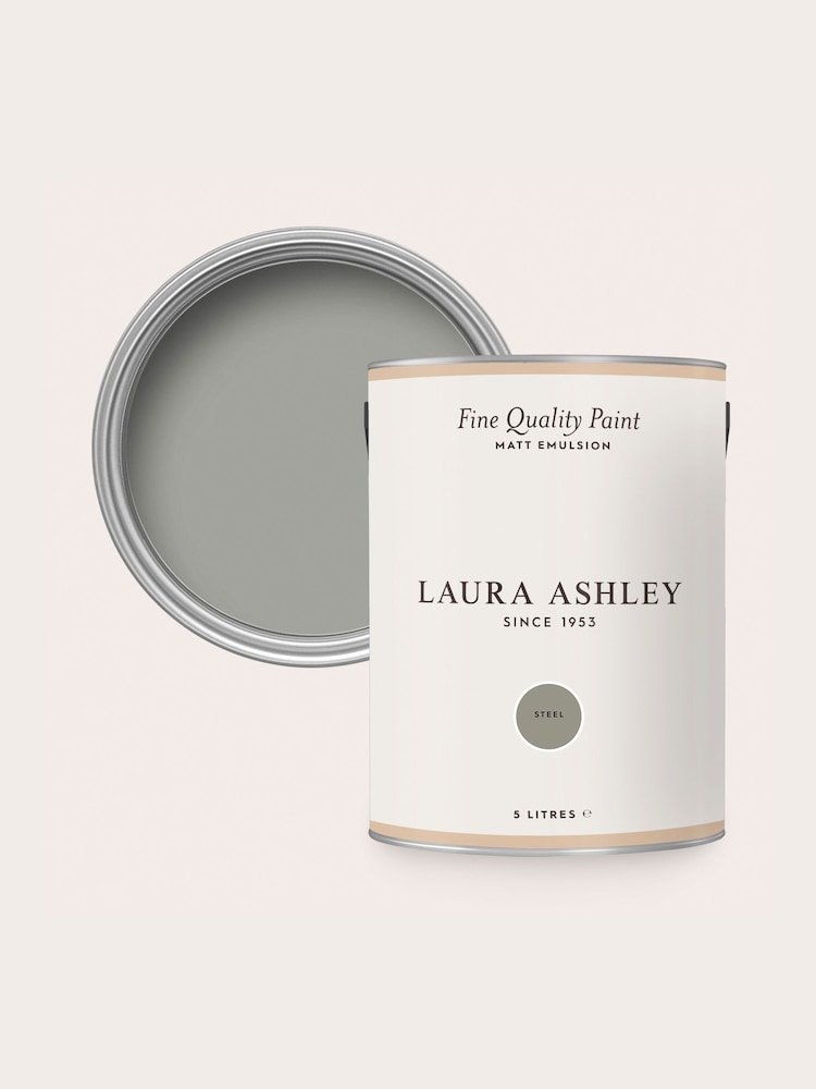 Laura Ashley Steel Grey Matt Emulsion 5LT Paint - Image 4 of 4