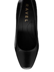 Ravel Black Leather Court Shoe On A Shaped Heels - Image 4 of 4