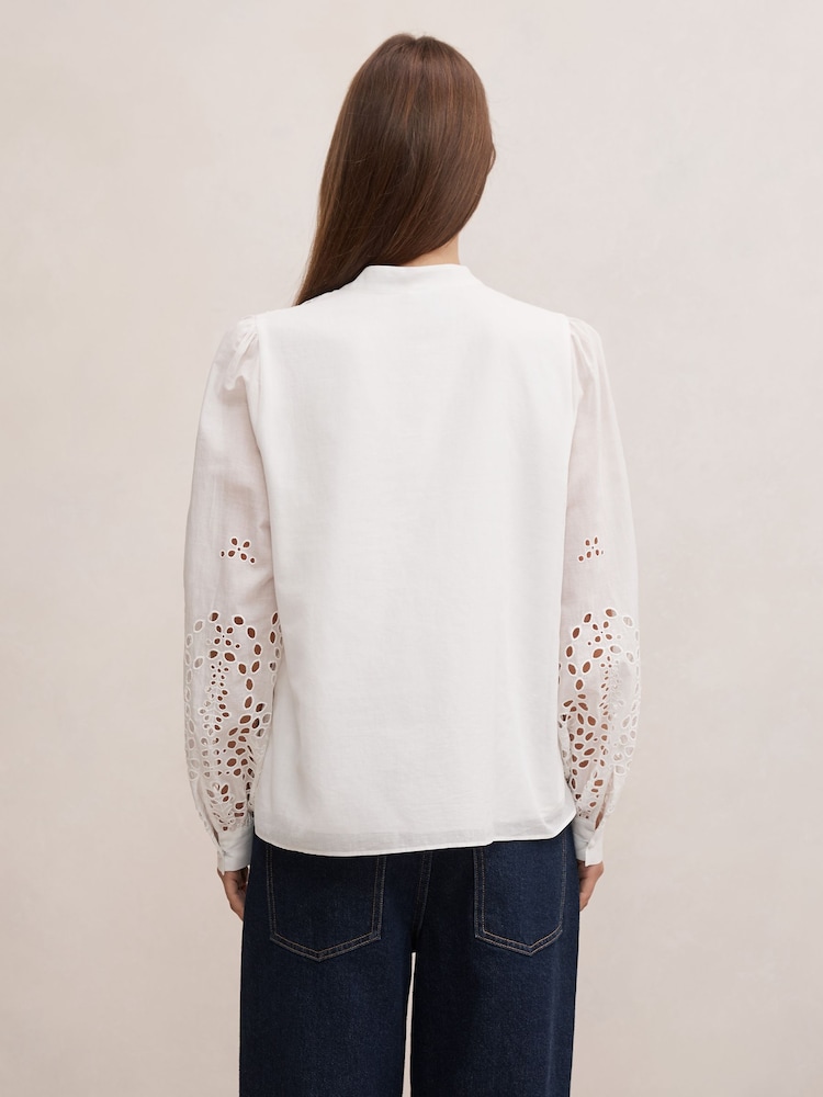 Forever New White Sutton Embroidered Detail Blouse - Image 2 of 5 Forever New White Sutton Embroidered Detail Blouse - Image 2 of 5