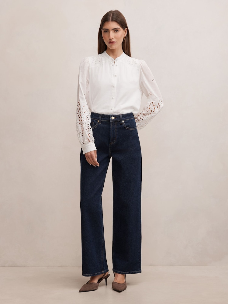 Forever New White Sutton Embroidered Detail Blouse - Image 5 of 5 Forever New White Sutton Embroidered Detail Blouse - Image 5 of 5