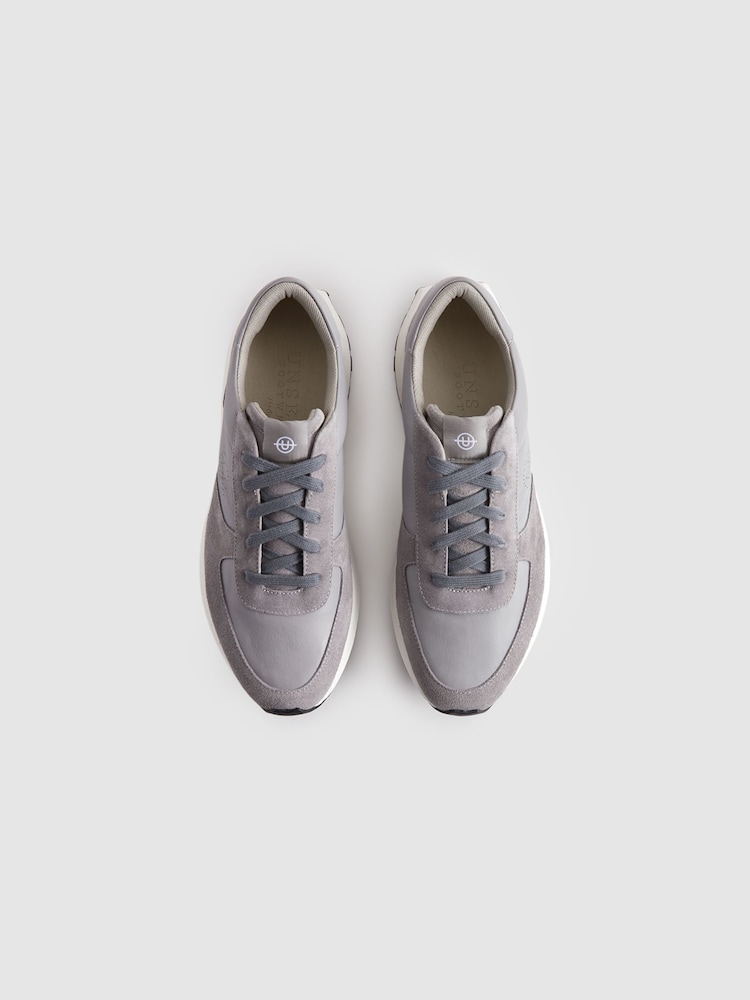 Unseen Footwear Suede Trinity Stamp Trainers - Image 2 of 5