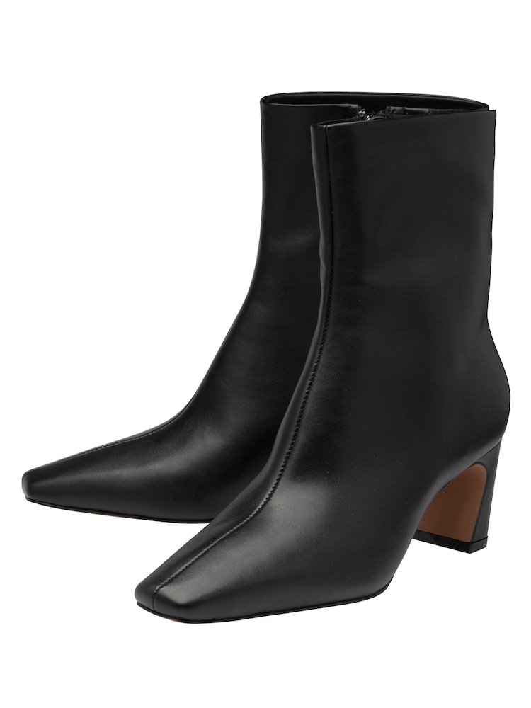 Ravel Black Chisel Toe Ankle Boot With A Shaped Heels - Image 2 of 4 Ravel Black Chisel Toe Ankle Boot With A Shaped Heels - Image 2 of 4