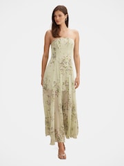 Forever New Green Kimora Strapless Midi Dress - Image 1 of 4