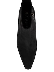 Ravel Black Chisel Toe Faux Suede Chelsea Ankle Boots With A Shaped Heel - Image 4 of 4