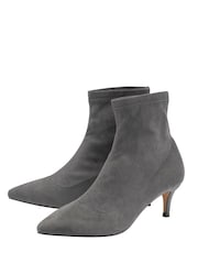 Ravel Grey Ankle Sock Boot On A Kitten Heels - Image 2 of 4