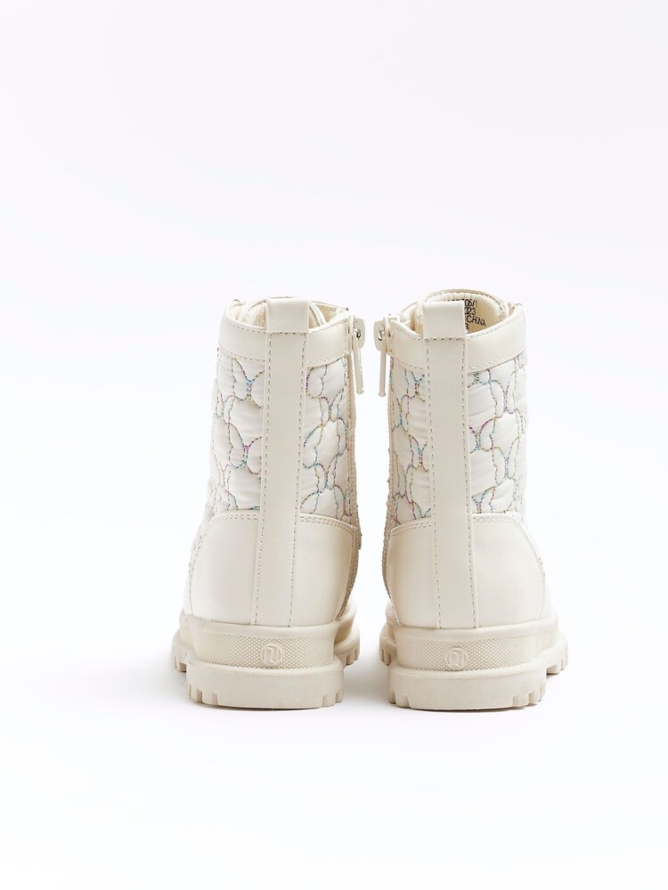 Buy River Island Cream Girls Rainbow Stitch Boots from Next Germany