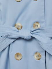 Reiss Blue Naomi Senior Puff Sleeve Belted Dress - Image 6 of 6