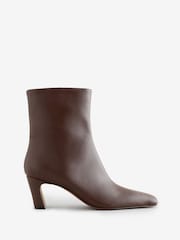 Ravel Brown Chisel Toe Ankle Boots With A Shaped Heel - Image 1 of 5