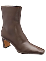 Ravel Brown Chisel Toe Ankle Boots With A Shaped Heel - Image 2 of 5