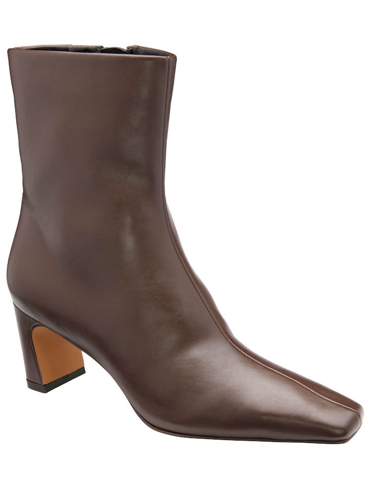Ravel Brown Chisel Toe Ankle Boots With A Shaped Heel - Image 2 of 5 Ravel Brown Chisel Toe Ankle Boots With A Shaped Heel - Image 2 of 5
