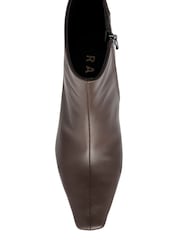 Ravel Brown Chisel Toe Ankle Boots With A Shaped Heel - Image 3 of 5