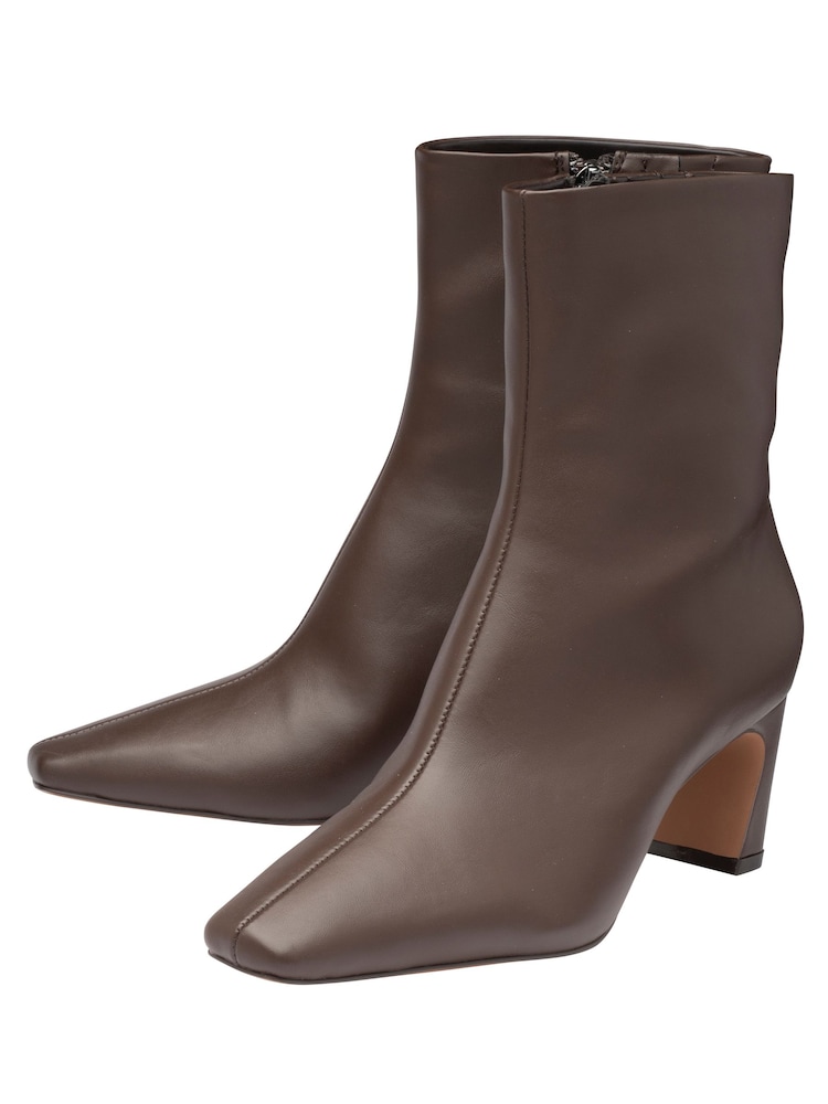 Ravel Brown Chisel Toe Ankle Boots With A Shaped Heel - Image 5 of 5 Ravel Brown Chisel Toe Ankle Boots With A Shaped Heel - Image 5 of 5