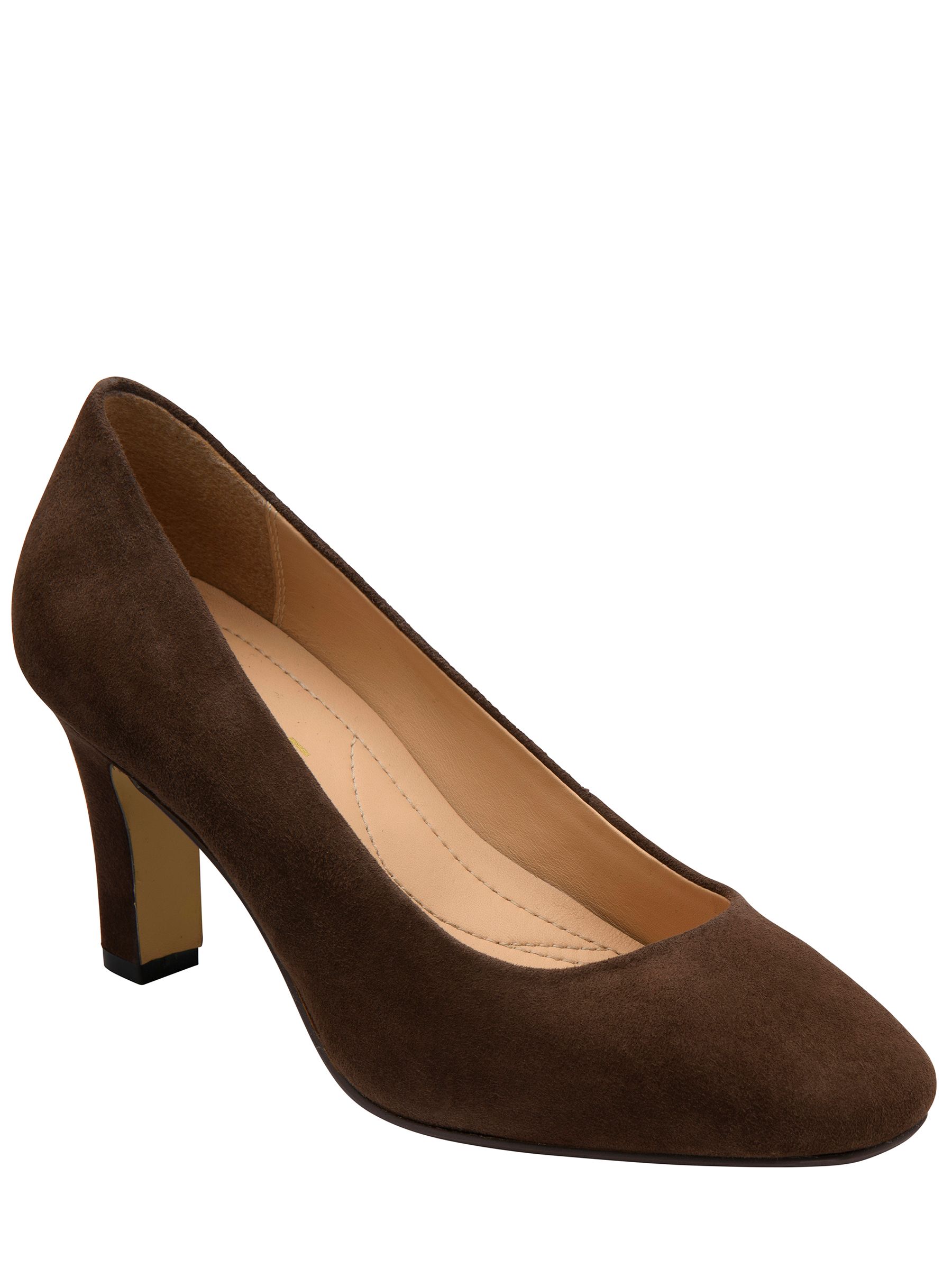 Ravel Women's Brown Suede Leather Court Shoe On A Shaped Heels - Image 1