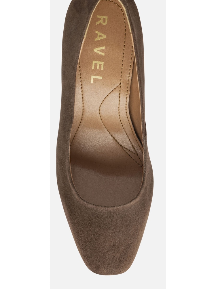 Ravel Suede Leather Court Shoe On A Shaped Heels - Immagine 4 di 4 Ravel Suede Leather Court Shoe On A Shaped Heels - Immagine 4 di 4