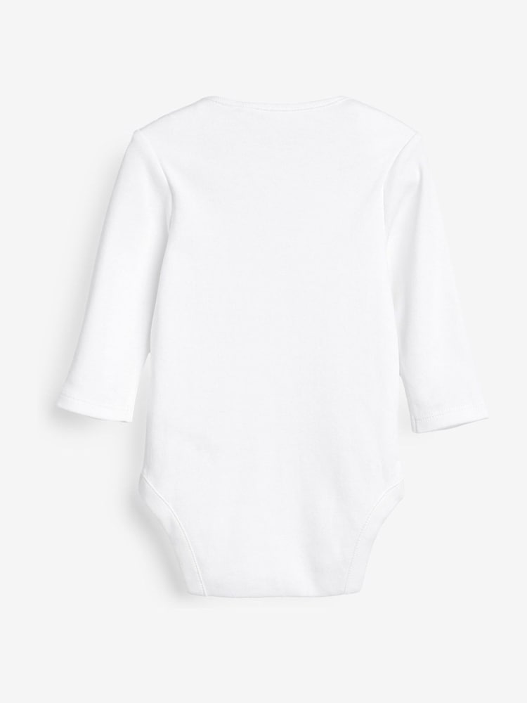 Blue 5 Pack Baby Long Sleeve Bodysuits - Image 7 of 7