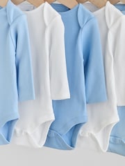 Blue 5 Pack Baby Long Sleeve Bodysuits - Image 9 of 12