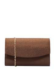 Geantă tip clutch din satin cu pietre cu aspect de diamant Ravel - Imaginea 1 din 4