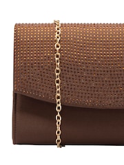 Geantă tip clutch din satin cu pietre cu aspect de diamant Ravel - Imaginea 3 din 4