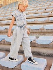 Denim Lightwash Shirt Playsuit (3-16yrs) - Image 1 of 2