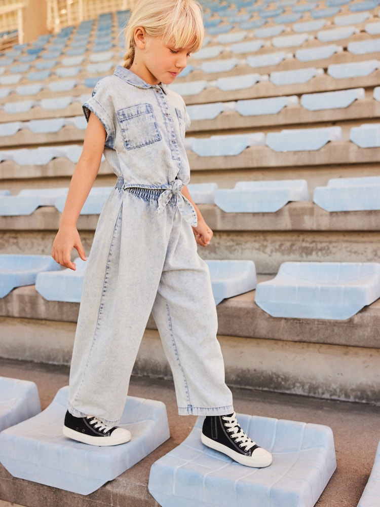 Denim Lightwash Shirt Playsuit (3-16yrs) - Image 1 of 2