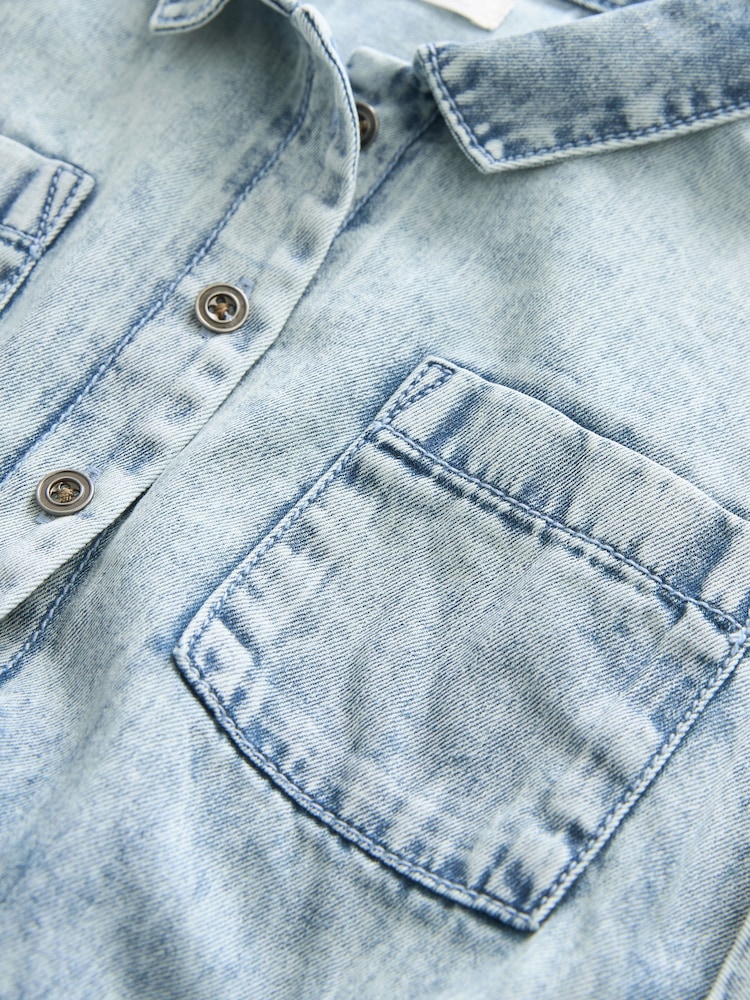 Denim Lightwash Shirt Playsuit (3-16yrs) - Image 11 of 11