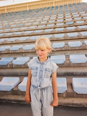 Denim Lightwash Shirt Playsuit (3-16yrs) - Image 4 of 11