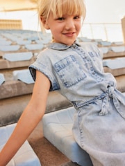 Denim Lightwash Shirt Playsuit (3-16yrs) - Image 5 of 11
